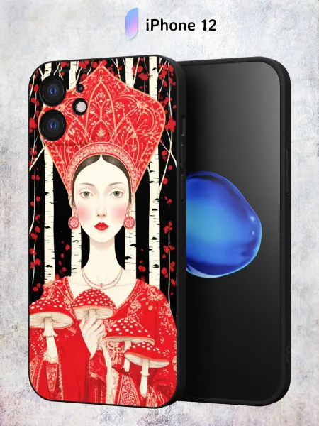 Secret.Case.Store Чехол на iPhone 12 с принтом Девушка