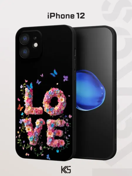 Варибрус Чехол на iPhone 12 с принтом Яркое LOVE