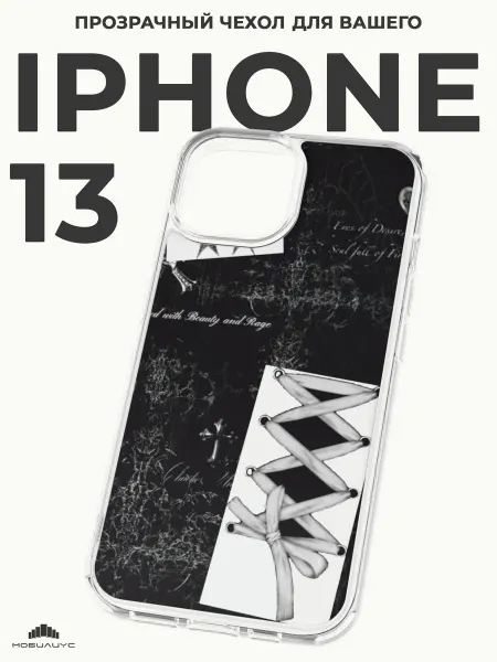 Мобилиус Чехол-бампер на iPhone 13 с принтом Гранж