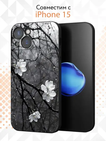 Kvinix Чехол на Apple Iphone 15 с принтом Сакура