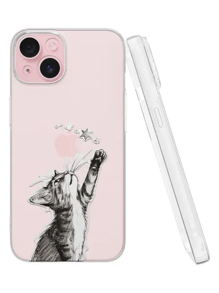 QuestCase Чехол на Apple Iphone 15 с принтом Котики