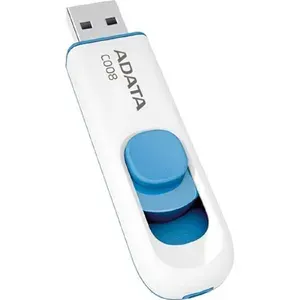 ADATA 64 ГБ USB-флеш-накопитель (AC008-64G-RWE), USB Type-A, Пластик, белый
