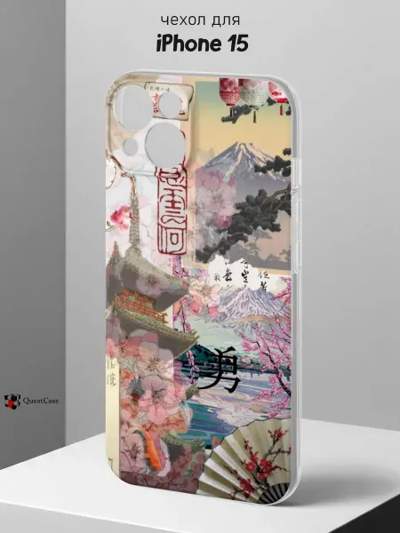 QuestCase Чехол на iPhone 15 с принтом Япония