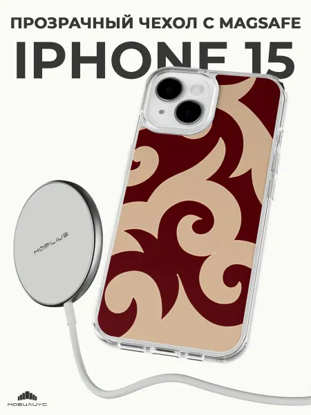 Мобилиус Чехол-бампер на iPhone 15 с принтом Орнамент