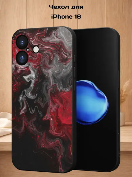 Case Style Чехол на iPhone 16 с принтом Мрамор