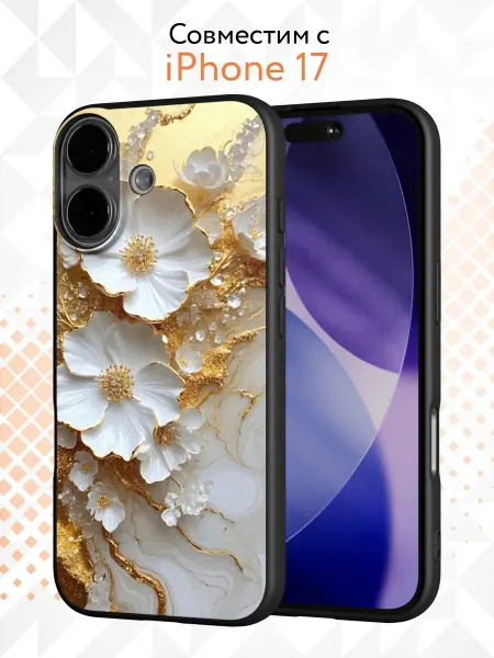 Kvinix Чехол на Apple iPhone 17 с принтом Цветы