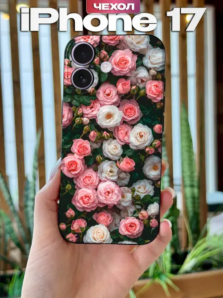 PBl store Чехол на Apple iPhone 17 принт Цветы розы