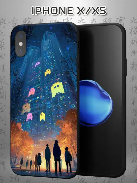 Case Маркет Чехол на iPhone X и XS с принтом Пиксели