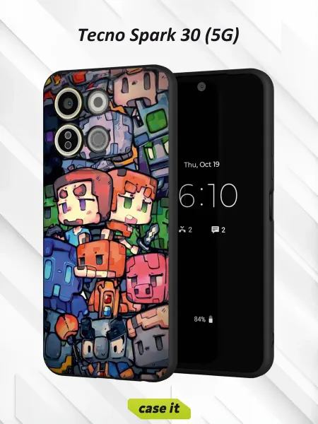 Case it Чехол на Tecno Spark 30 5Gс принтом Майнкрафт