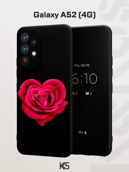 Варибрус Чехол на Samsung A52 4G с принтом Роза-сердце