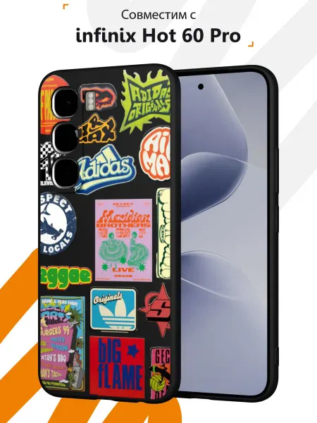 Мобилиус Чехол на infinix Hot 60 Pro с принтом Коллаж