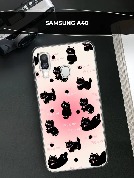 Samsung Чехол на Galaxy A40 с котиками