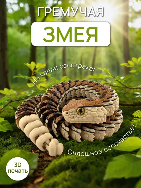 3Д-Чудеса Игрушка антистресс Гремучая Змея
