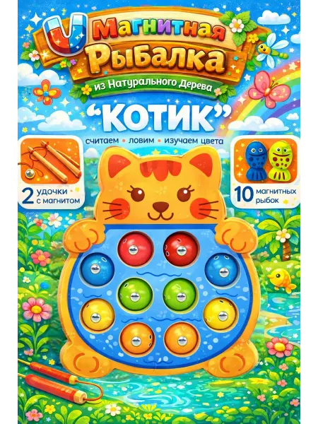 Магнитная Рыбалка Деревянный Развивающий Сортер для Малышей