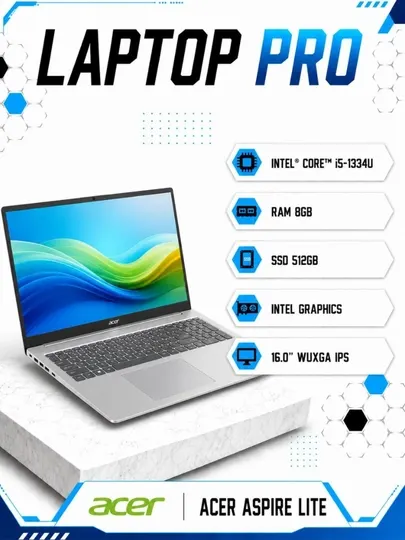 Ноутбук Acer Aspire Lite Intel® Core™ i5-1334U RAM 8GB SSD 512GB 16.0″ WUXGA IPS