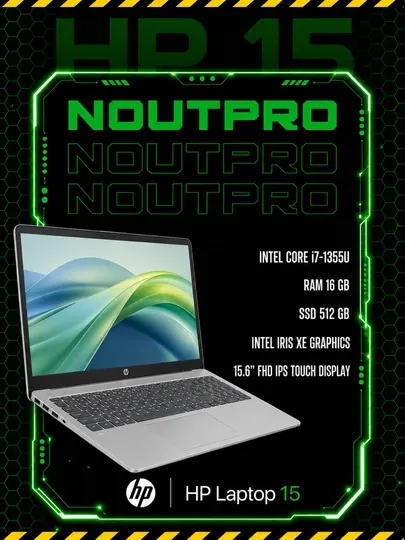 Ноутбук HP Laptop Intel Core i7-1355U RAM 16GB SSD 512GB 15.6 FHD IPS Display Touchscreen