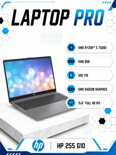 Ноутбук HP Laptop AMD Ryzen™ 5 7520U RAM 8GB SSD 1TB 15.6″ Full HD IPS Touchscreen