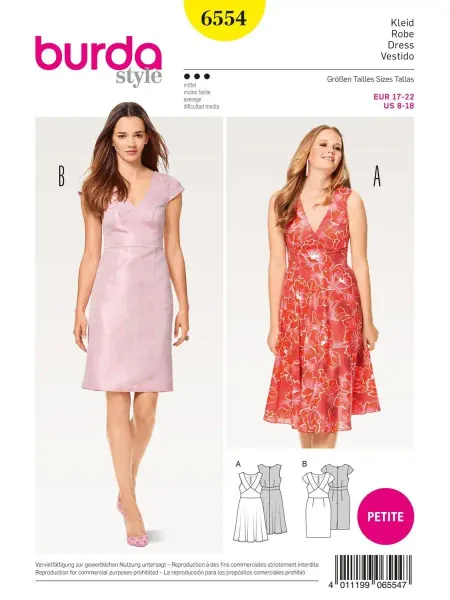 Burda Выкройка 6554 Платье