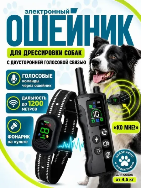 Электроошейник для собак с микрофоном для дрессировки