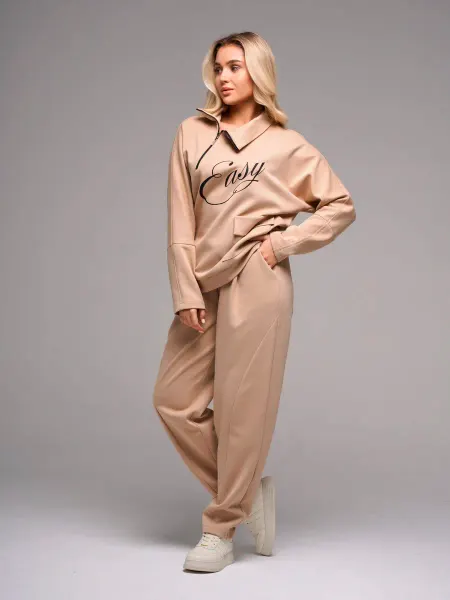 DALIRA COLLECTION Костюм спортивный с замком и надписью больших размеров
