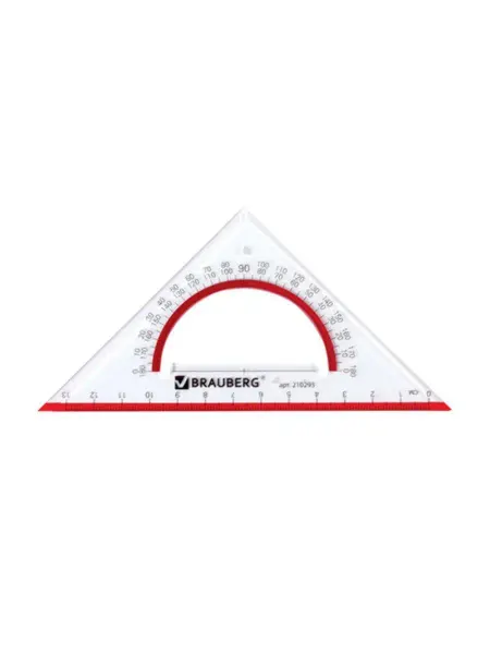 Brauberg Треугольник пластик 45*13 см, с транспортиром