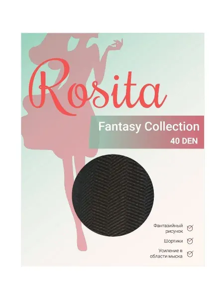 Rosita Calze Колготки Альберо40 с рисунком Зиг-заг