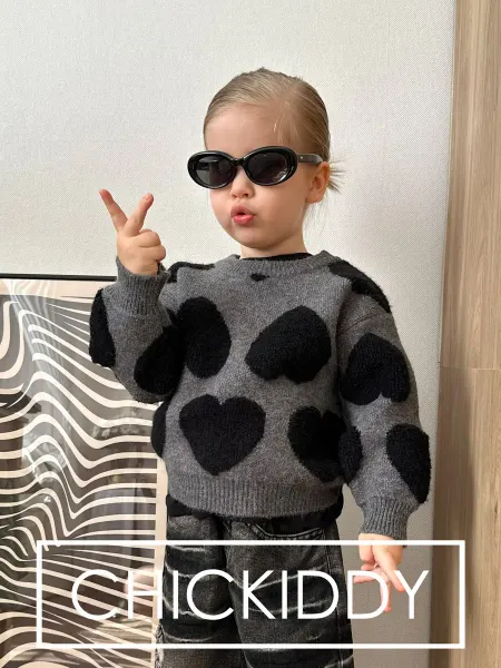 CHICKIDDY Джемпер, свитер вязаный oversize с сердечками