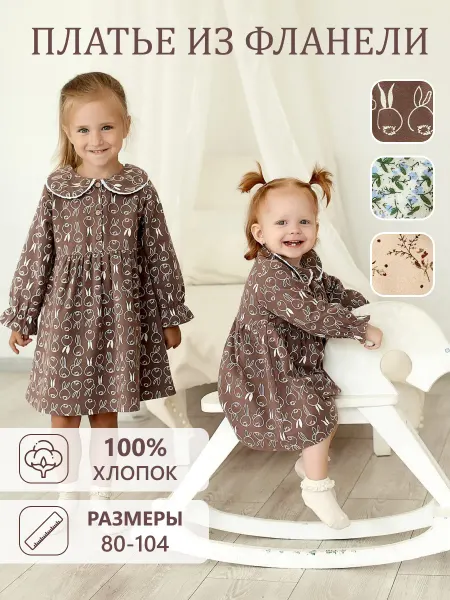 Нежная Мама Детское теплое платье малышке