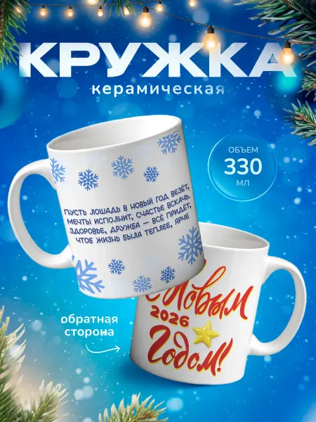 Подарок на память Кружка для чая новогодняя сувенир