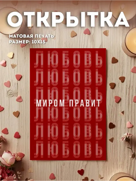 Открытка «Миром правит любовь»