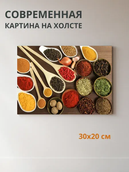 DZiVA Картина на холсте Ложки и специи 30x20 см