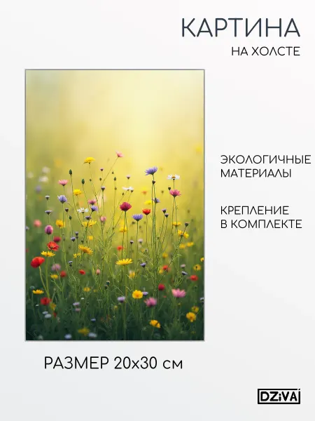 DZiVA Картина на холсте Полевые цветы 20x30 см