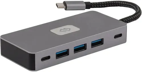 Док-станция для ноутбука Digma DS-807, 7 портов, алюминий, черный (DS-807)