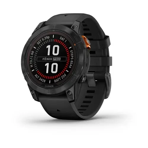 GARMIN Умные часы Garmin FENIX 7 PRO Solar серый с черным ремешком