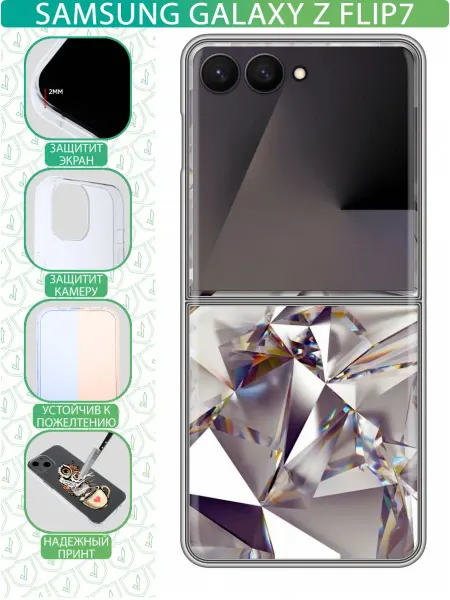 InThisCase Чехол на Samsung Galaxy Z Flip 7 с принтом Кристаллы