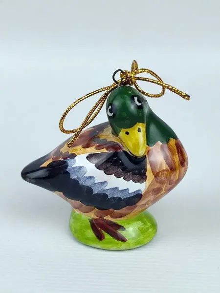 Ceramic Fauna Фарфоровая елочная игрушка утка, украшение