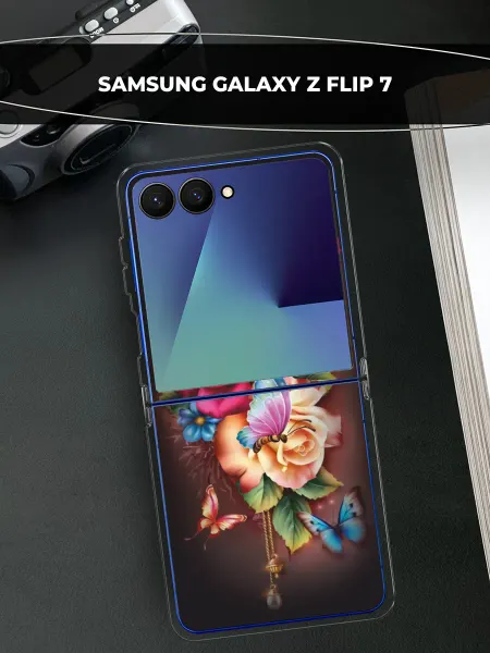 Samsung Чехол на Galaxy Z Flip 7 с бабочками