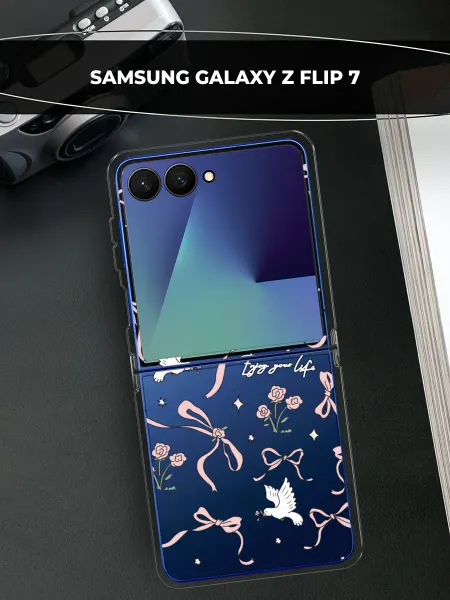 Samsung Чехол на Galaxy Z Flip 7 с бантиками