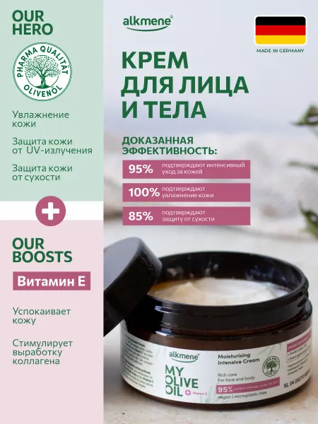 ALKMENE Крем для тела увлажняющий для сухой кожи для ног