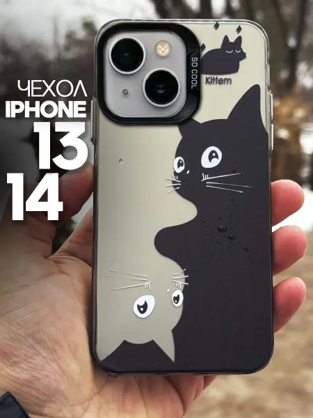 MGOO чехол на iPhone 13 14 милый котик