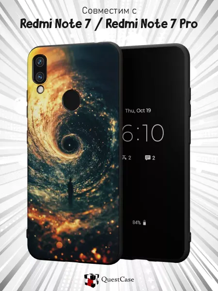 QuestCase Чехол на Xiaomi Redmi Note 7 с принтом Пейзаж