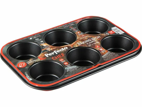 PERFECTO LINEA Форма для выпечки 6 кексов 26х18 см Chef 16-261828