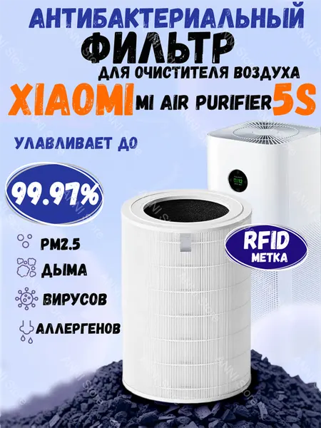 ANNI Антибактериальный фильтр Anni для очистителя воздуха Xiaomi Mi Air Purifier 5S белый
