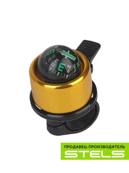 Велозавод STELS Звонок для велосипеда STELS 14A-02 "Компас" алюминий пластик