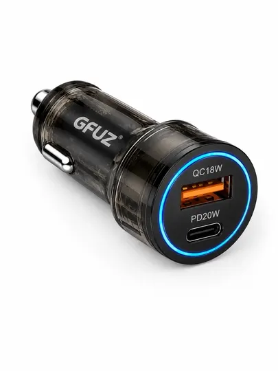 Автомобильная быстрая зарядка, USB-A + Type-C, до 20 Вт