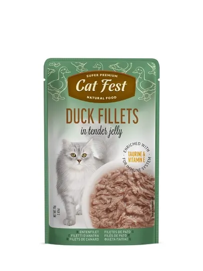 Влажный корм для кошек Cat Fest Duck Fillets, Филе утки в нежном желе, 70 г