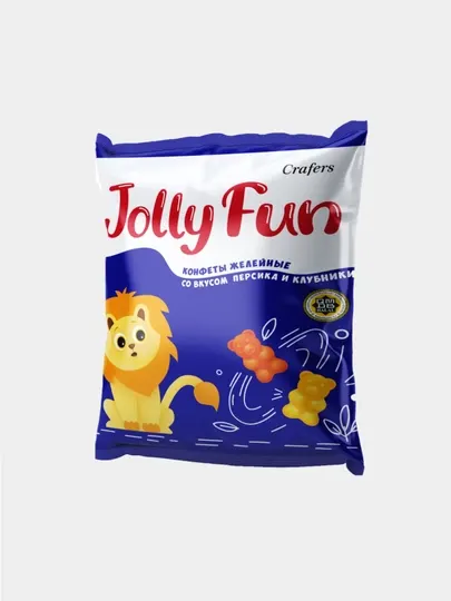 Желейные конфеты Jolly Fun со вкусом персика и клубники, 70 г