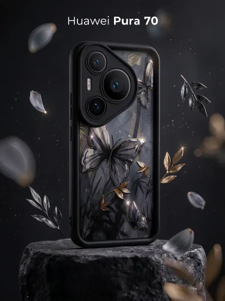 ЧЕХОЛБЕРИ Чехол с высокими бортами и принтом на Huawei Pura 70