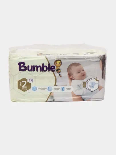 Детские подгузники Bumble Mini Twin размер 2, 3-6 кг, 44 шт пачка