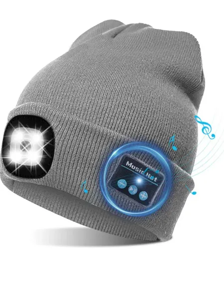 House Prod Шапка с фонариком и Bluetooth наушниками